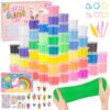 YasTant 56 Pack Butter Slime Kit for Girls and Boys Ages 3-12, Non Sticky Kids Slime Kits 3-12, Small Slime Party Favors with Charms, Cutters, and 4 Creative Playing Modes