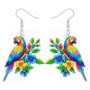 YAYAKO Acrylic Cute Hawaiian Macaw Parrot Earrings Dangle (Colorful)