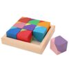 Ycauty Colorful Stone Block Wooden Educational Puzzle Toys for Kids, Book Material Stacking Stone for Coordination Ability, Safe for Babies, 18 Pcs, Wood Color