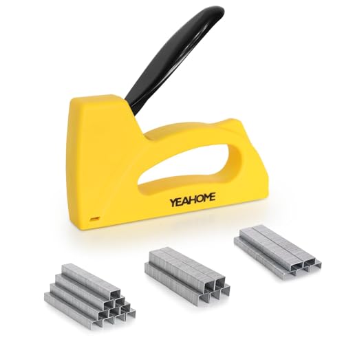 YEAHOME Light Duty Staple Gun, Upholstery Staple Gun with 2000 pcs JT 21 Staples 1/4, 5/16, 3/8 inch, Stapler Gun for Wood, Crafts, DIY, Decoration, Fabric