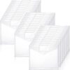 Yeaqee 100 Pcs Binder Pockets 11 Holes, Clear Poly Binder Envelopes with Hook Loop Closure and Label Pocket, Fits 8.5x11 Letter Size for 2/3/4 Ring Binders, Back to School Supplies