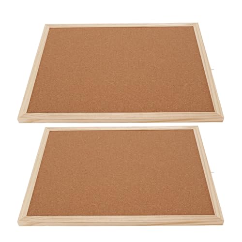 Yechiry 2Pcs Cork Boards, 30x40cm Solid Wood Frame Office Walls Decorative Hanging Pin Notice Memo Bulletin Board, with Installation Hardware, Ideal for Home Office Classroom Kitchen