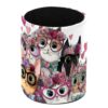 Yedlktyma Cats Leather Pen Holder for Desk, Multifunctional Desktop Organizer Pencil Cup, Desktop Caddy Stationery Organizer for School Home Office Desk Accessories
