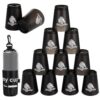 yeesport 12 Sport Stacking Cups Black Training Game for Kids & Adults