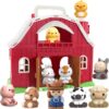 YEGEER Big Red Barn Farm Animal Playset