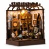 YEIBOBO！DIY Miniature Dollhouse Kit with Warm LED Lighting, Beginner-Friendly 1-2 Hour Wooden Craft Project, Vintage Apothecary Room Desk Decor Gift for Women