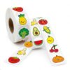 YEKNOSA Fun Cartoon Fruit and Vegetable Stickers Roll Waterproof 500pcs 1.2 Inch 16 Designs Self-Adhesive Labels for Laptops Water Bottles Phone Cases Skateboards Journals Suitcases