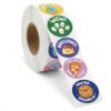 YEKNOSA Motivational Reward Stickers Roll 500pcs 1.2 Inch 10 Fun Designs Encouragement Recognition Stickers for Teachers Students Classroom School Office Employee Appreciation Cute Cartoon