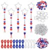 YELARXI Bead Keychain Making Kit, DIY Beadable Keychain Bars Making Alphabet Letter Key Rings Craft Set Heart Shaped Keyring Red&Blue&White/Star & 564 Pcs -for(Bag Charm/Gifts/Party Favor)