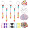 YELARXI Bead Keychain Making Kit, DIY Beadable Keychain Bars Making Alphabet Letter Key Rings Craft Set Heart Shaped Keyring Mixed Color/Butterfly & 564 Pcs -for(Charm/Gifts/Party Favor)