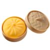 Yellow Pumpkin Bun Soft Stress Ball with Steamer, Silicone Fidget Toy in Simulation Food Design, Calming Squeeze for Relaxing Play, Funny Gag Present, Steamed Bun Toy for Desk and Travel