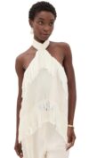 Yellow the Label Women's Jones Fringe Top, Ivory, L