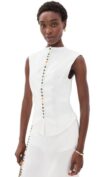 Yellow the Label Women's Quinn Linen Top, Off White, XL