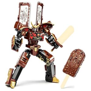 Yerloa Ice Cream Transforming Toy, 2 in 1 Popsicle Robot Toys for Kids Toddler Fun Deformation Robot Action Figure, Christmas Birthday Gift Toys for Boys Girls 3-8 (Brown)