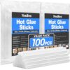 YesBes 100 Pack Full Size Clear Hot Glue Sticks, 10" Long x 0.43" Diameter, EVA Polymer, Ideal for Wood, Metal, Glass, Plastic, Fabric, Leather, Foam, and More