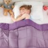 yescool Purple Weighted Blanket 5 Pounds Cooling Weighted Lap Blanket, Heavy Blanket, Weighted Throw Blanket for 5+ Years 40-60lbs, 40"x60"