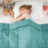 yescool Teal Weighted Blanket 5 Pounds Cooling Weighted Lap Blanket, Heavy Blanket for Sleeping, Weighted Throw Blanket Gifts for 40-60lbs, 36"x48"