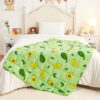 yescool Weighted Blanket 3 Pounds Cooling Weighted Lap Blanket, Green Avocados Heavy Blanket, Breathable Weighted Throw Blanket Gifts for 20-40lbs,36"x48"
