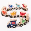 YESTEP Magnetic Wooden Dinosaur Train Set, 11 Piece Montessori Toys for Toddlers, Preschool Educational Material for Kids, Birthday Gifts for Boys and Girls