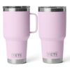 YETI Rambler 30 oz Travel Mug, Stainless Steel, Vacuum Insulated with Stronghold Lid Rambler 30 oz Tumbler, Cherry Blossom