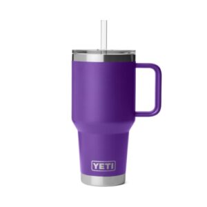 YETI Rambler 35 oz Straw Mug 2.0 - Double-Wall Vacuum Insulation for Cold Beverages – Dishwasher Safe – Cupholder Compatible – Reusable Straw – Comfortable Grip Handle – Travel Mug - Pace Purple