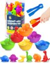 Yetonamr 48 Pcs Counting Dinosaurs Montessori Toys for 3 4 5 Years Old Boys Girls, Toddler Preschool Learning Activities Toy for Kids Ages 3-5, 4-8, Birthday Gifts Sensory Toys