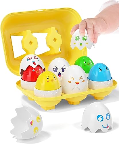 Yetonamr Easter Eggs Toys for Babies Boys Girls Kids, Toddler Easter Basket Stuffers Prefilled Easter Eggs with Toys Inside Filled Infant Montessori Toys Gifts for Toddlers Babies Boys