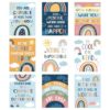 Yewfold 9 Pcs Rainbow Motivational Posters for Classroom 14"x11", Inspirational Wall Art Growth Mindset Bulletin Board Decor for Teachers, Elementary & Middle School (Color)