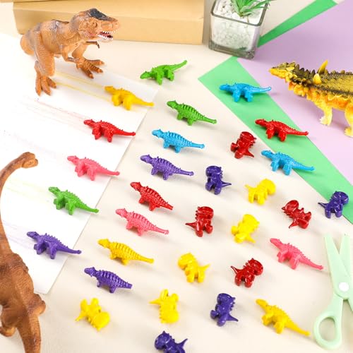 Yexiya 36 Pcs Cute Dinosaur Shaped Crayons Bulk Non Toxic Washable 6 Colors Dinosaur Crayons for Birthday Party Favors Art Supplies