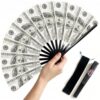 YGFEJSDNSW Money Stacks/Money Fan, Decorative Folding Fans, Popping Fan for Line Dancing, EDM Music Festival Club Event Party Dance Concert Wedding Saloon Cosplay (Dollar)