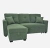 YiaFurio L-Shaped Convertible Sleeper Sofa, Reversible Chaise with Storage