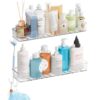 Yieach 2 Pack Clear in Shower Organizers,Adhesive Shower Caddy,No Rust Acrylic Shower Shelves & Storage Rack,Plastic Bathroom Shelves,Bathtub Storage Organizer,Shampoo,Conditioner Holder for Washroom