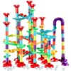 Yihurlm 197Pcs Marble Track,Marble Maze Game Construction Building Blocks Toys for Kids,Marble Track Game Educational Learning Toy for Boys Girls Birthday Gifts(147 Parts+ 50 Glass Marbles)