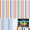 Yihurlm 40 Pack Mini Acrylic Paint Set,12 Color Acrylic Paint Strips for Kids&Adults,Washable Paint Set 40 Flat and 40 Pointed Brushes,12 Paint Palettes,Kids Paint Set for Painting Artistic Crafts