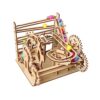 Yiju 3D Wooden Mechanical Marble Run Puzzle Kit Toy Electrical Craft Model Building Set Roller Coaster Function Suitable for Teens Gift Giving