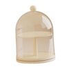 Yiju Dustproof Showcase Figure Display Case Organizer Countertop Container with Transparent PP Protection and Rotating Base Suitable for Collector Desk, Creamy Yellow