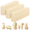 Yiksonyo 3 Pack 12 X 4 X 2 inch Basswood Carving Blocks, Soft Wooden Blocks, Unfinished Wood Whittling Blocks for Carving and Whittling, Perfect for Beginners and Experts