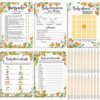 Yinder 145 Pieces Orange Little Cutie Baby Shower Games for Boy or Girl Game Activities Cards with 20 Pencils Includes Bingo Description and Wishes Guess Who Baby Price is Right, Word Scramble Game