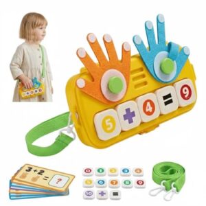 YINGZHIXING Montessori Educational Toys for 3 Year Old, Upgraded Washable ABS Math Manipulatives & Number Blocks Toys, Splinter-Free Finger Counting Board for Homeschool Travel, Boys Girls