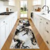 Yinhua 2x7'3 Runner Rugs for Hallway, Marble Rug Runners, Black & Gold