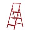 Yinj1835hh Steps Foldable Home Step Ladder with Handrail 3-Step A-Frame Wide Pedals Storage Decoration Multifunctional Steps Ladder(Red)