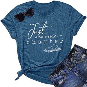 YI XIANG RAN Book Shirt Women Reading Tops Librarian Shirts Book Lover Gift Shirt Teacher Graphic Tee Tops (Blue, Small)