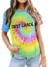 YI XIANG RAN Teacher Shirts Women: Tie Dye Teacher Tshirt Funny Teacher Life Shirt Teacher Tee Tops Short Sleeve Teacher Gifts(TieDye4, XX-Large)