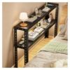 YJEUZCD Narrow Behind Sofa Table 20cm Slim Bedside Storage Shelf