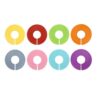 Yliaun 24Pcs Round Closet Dividers for Hangers, 8 Colors Plastic Shelf Organizers 3.5 Inch