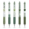 Ymapinc 5 Pcs Gel Ink Pens, Green Retractable 0.5mm Black Ink Pens, 3D Rose Decor Aesthetic Cute Stationary for School Office Supplies Women
