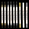 Ymapinc Acrylic Paint Marker, 9Pcs White Dual-Tip Acrylic Paint Pens