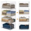 Yociyoga 4-Tier Stackable Closet Organizers and Storage Basket, Foldable Closet Shelf Organizer System, Space-Saving Clothes Storage Drawer Organizer for Wardrobe, White ((Patent 30022416))