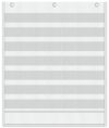 Yoink 48 Pockets Classroom Calendar Pocket Chart for Kids Learning - Monthly Calendar with Durable Fabric, Homeschool and Teacher Supplies, Preschool Kindergarten Wall Decor, Only Chart (White)