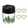 YOKIVE Paper Clip Heart Bookmark Holder Bright Green, 40Pcs | Small Cute Rust-Proof Metal with Black Magnetic Box for Office Home Wedding Photo Crafts Document Note Desk Organizer